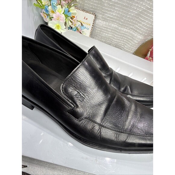 (P6) HUGO BOSS BLACK LEATHER VENETIAN LOAFERS,Men’s,SIZE 11.5 main image 11